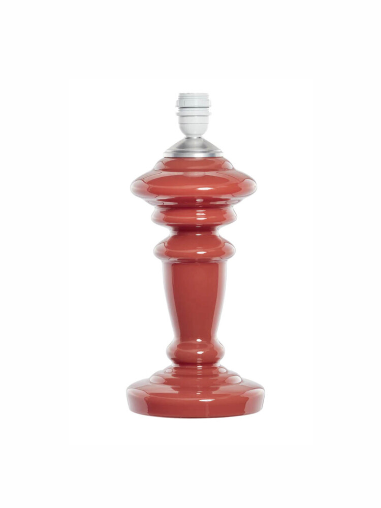 Tischlampe aus mundgeblasenem Glas mit Oliven in rot - rosa Rosenlampen