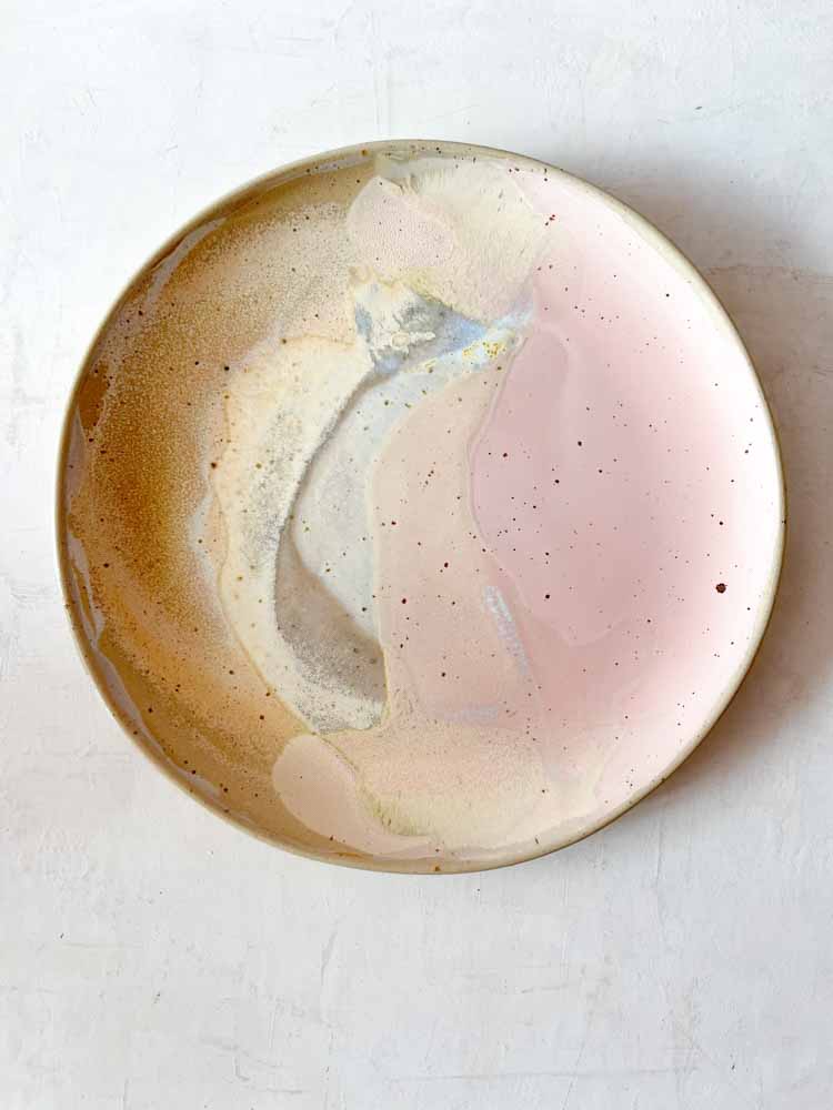 Keramik-Dinnerteller aus der Natur-Serie in rosa