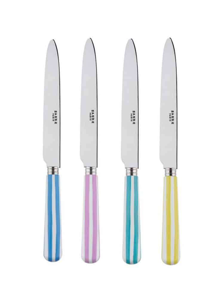 remix von sofie, sabre, sabre paris, französisches Besteck, Besteck, Pop, Popbesteck, französisches Besteck, Messer, farbiges Besteck, französisches Design, gestreiftes Besteck, gestreiftes Messer, gestreifte Messer