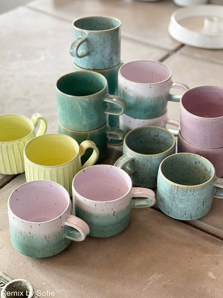 triné lise Keramik, gerillte Tasse, Tasse, handgedrehte Tasse, Keramik-Tasse, Teetasse, Kaffeetasse, Latte Tasse, Tasse mit Griff, Triné lise Keramik, Cappucino Tasse, Steinzeug-Tasse, Keramik-Tasse, Schimmel,