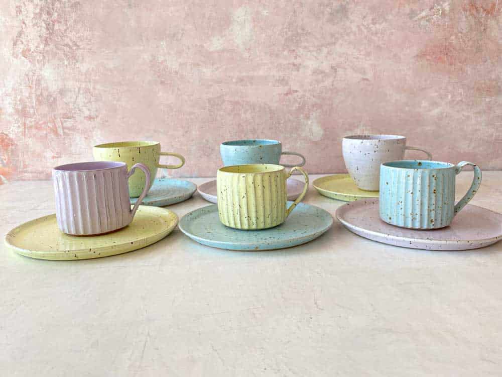 triné lise Keramik, gerillte Tasse, Tasse, handgedrehte Tasse, Keramik-Tasse, Teetasse, Kaffeetasse, Latte Tasse, Tasse mit Griff, Triné lise Keramik, Cappucino Tasse, Steinzeug-Tasse, Keramik-Tasse, Schimmel,