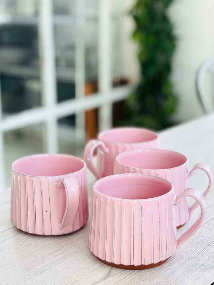 triné lise Keramik, gerillte Tasse, Tasse, handgedrehte Tasse, Keramiktasse, Teetasse, Kaffeetasse, Latte Tasse, Tasse mit Griff, Triné lise Keramik, Cappucino Tasse, Steinzeugtasse, Keramiktasse, Tasse,