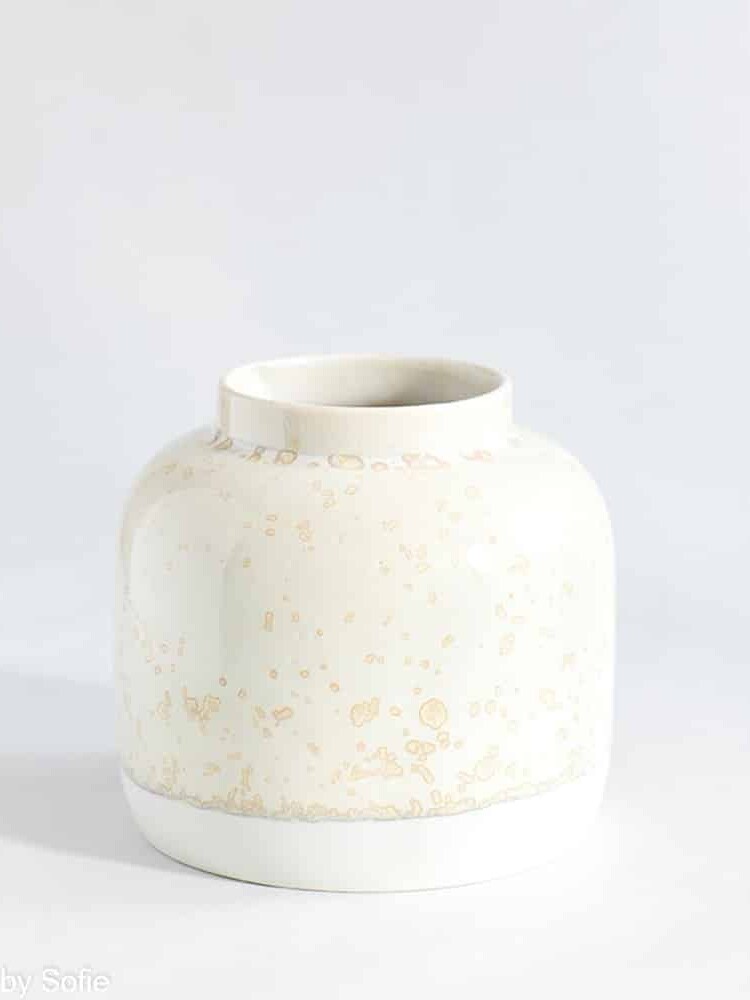 lena pedersen Keramik, Keramikvase, Keramik Blumentopf, Vase in Keramik, Vase in Porzellan, Vase in Farbstoffen, Kristallglasur, Vase in dunklem Ton, Remix von Sofie