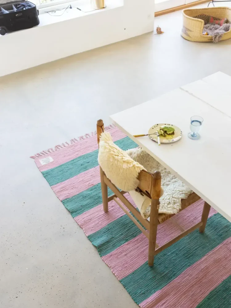 Bongusta Teppich, Chandini Teppiche, Lappenteppich mit Streifen, Baumwollteppich. 140 x 200 Remix von Sofie, Inneneinrichtung, Teppich für das Wohnzimmer, Teppich für die Hütte