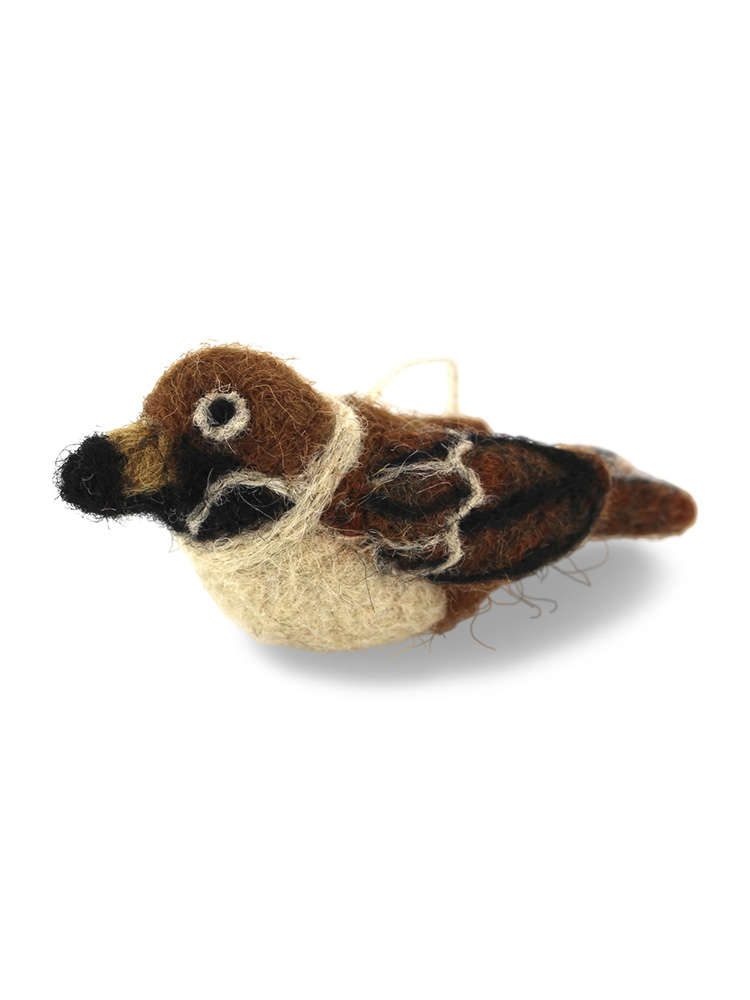 fairtrade Filzwollen Ornamente von Gry & Sif - Spatz