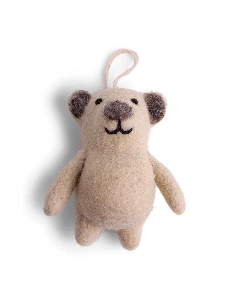 Fairtrade Filz Wolle Ornamente von Gry & Sif - Teddy