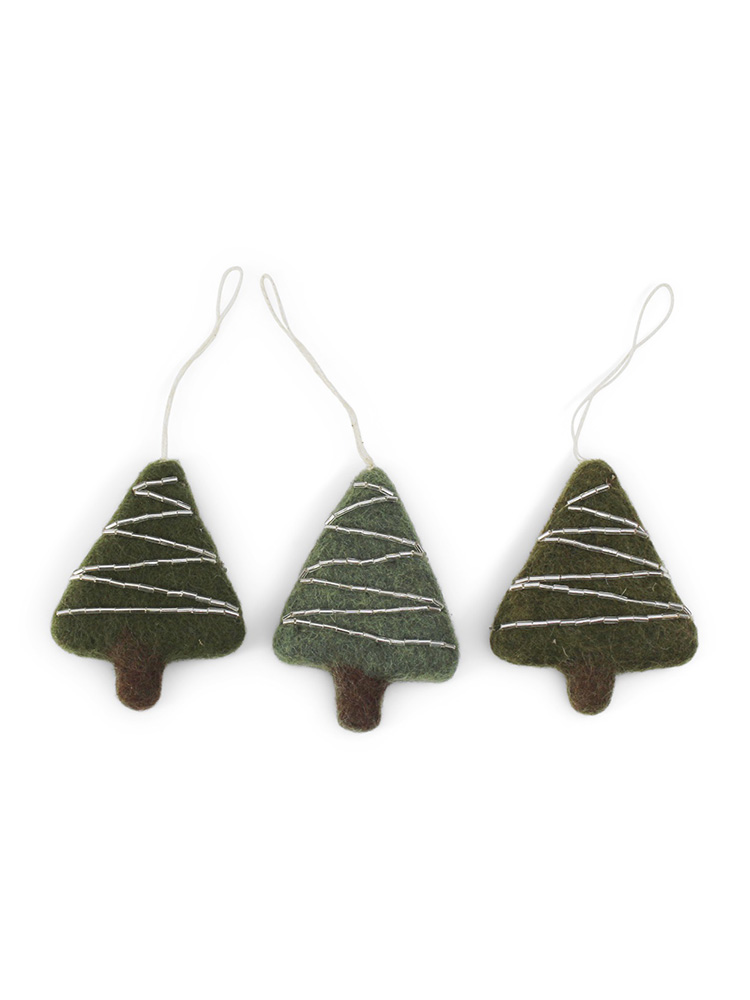 kry og sif, kry & kry & sif, Filz, Filzschmuck, fairer Handel, Weihnachtsbäume