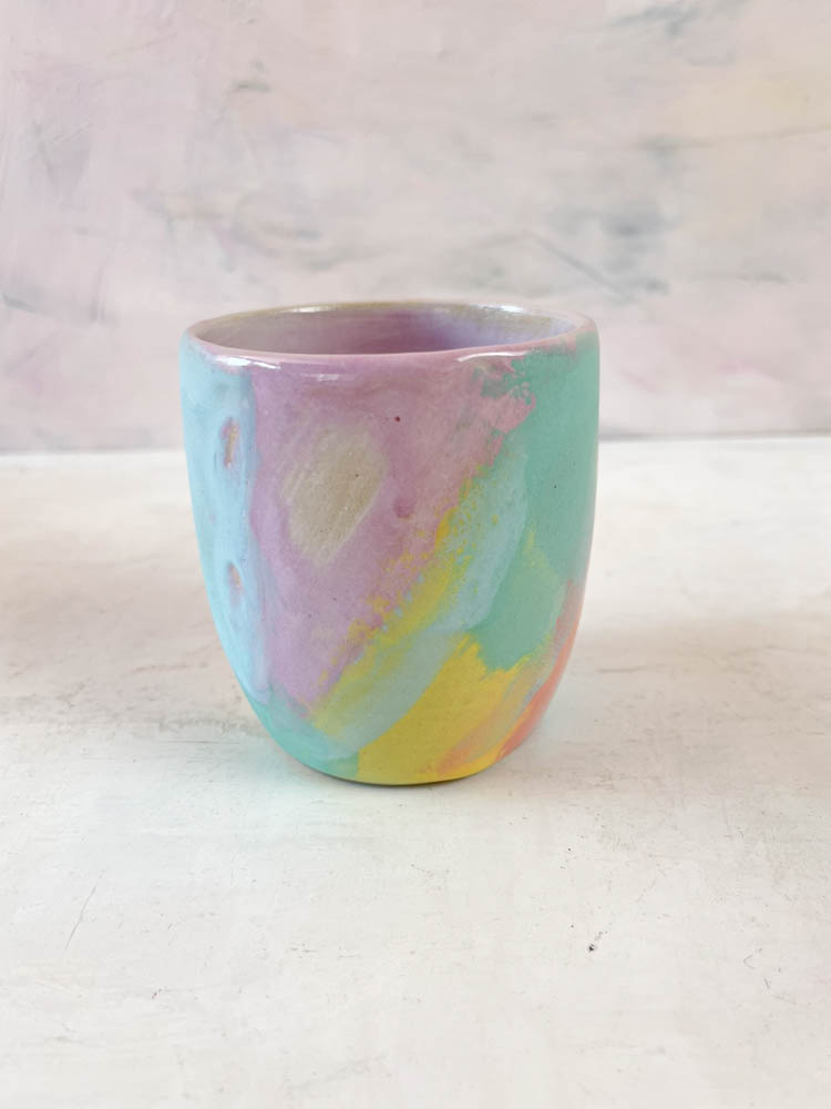 Regenbogen-Spritzschüssel, Keramikschale, Keramikschale, Ton von tina marie, Remix von Sofie, Frühstücksschüssel, pastellfarbene Schüssel