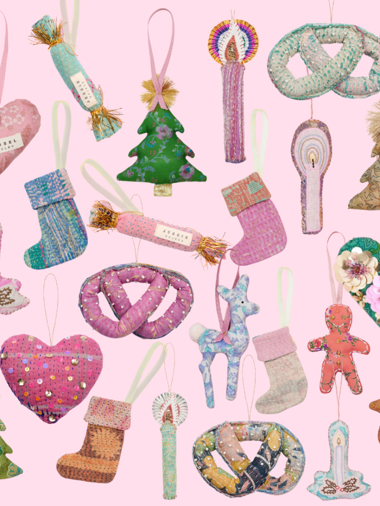 recycelte Seide und Baumwolle Weihnachtsdekorationen aus Sissel noblebo