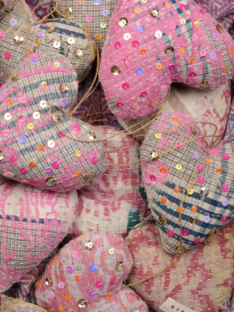 Weihnachtsbaumschmuck aus Sissel edelbo - Herz in Kantha