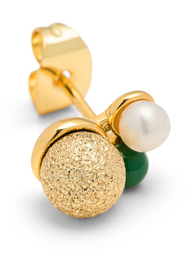 Lulu Copenhagen Ohrringe in Silber und Gold - Strauß mit Perlen