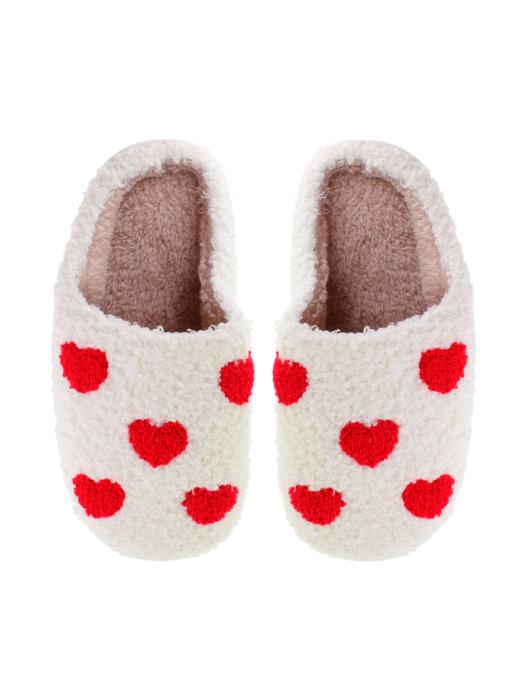 Schuhe weiß mit kleinen roten Herzen