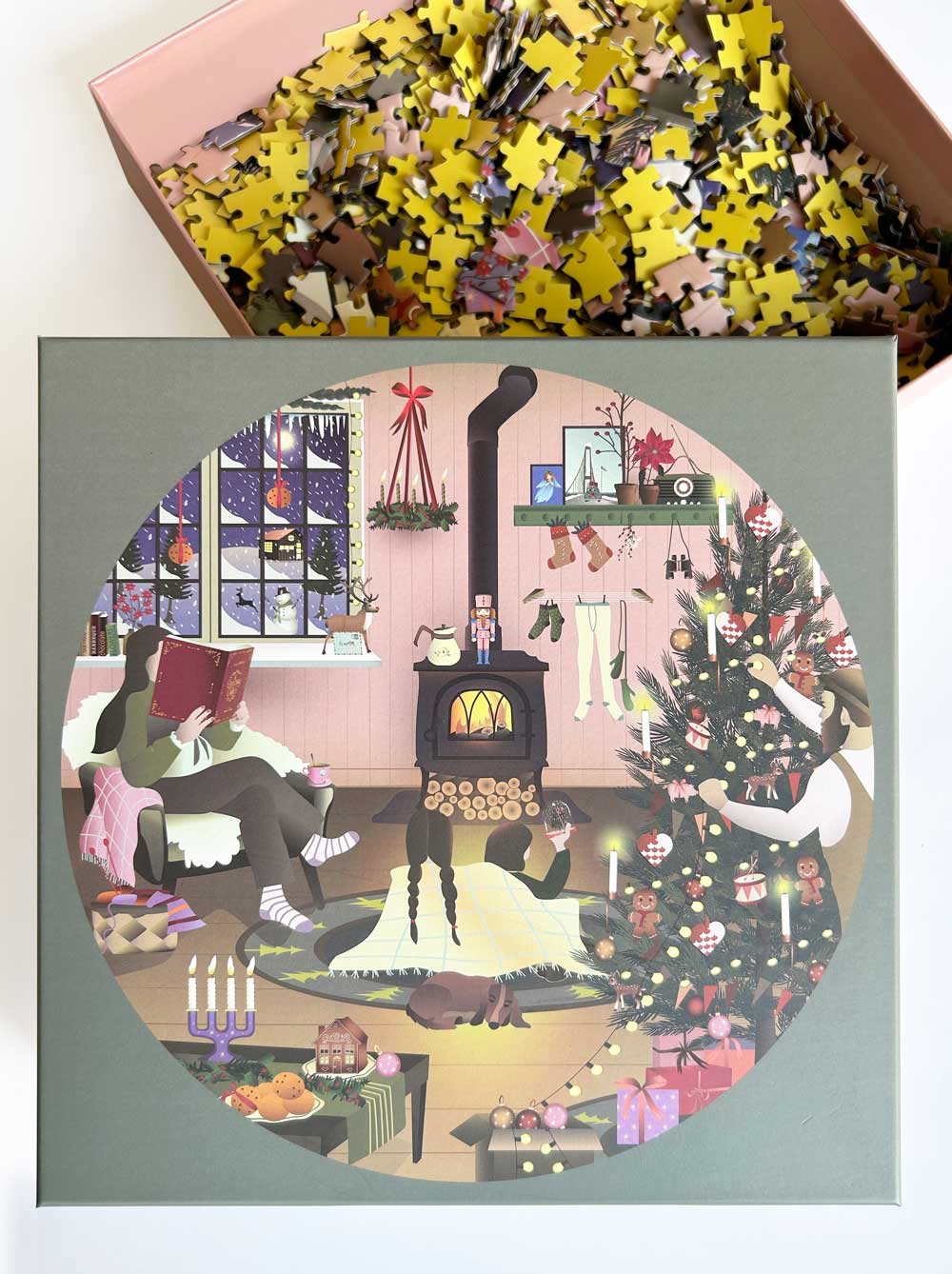 Hobby, Puzzle, Spaß, bestimmte scharfe, runde Puzzle, Weihnachten puzzle