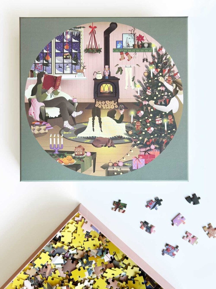 Hobby, Puzzle, Spaß, bestimmte scharfe, runde Puzzle, Weihnachten puzzle