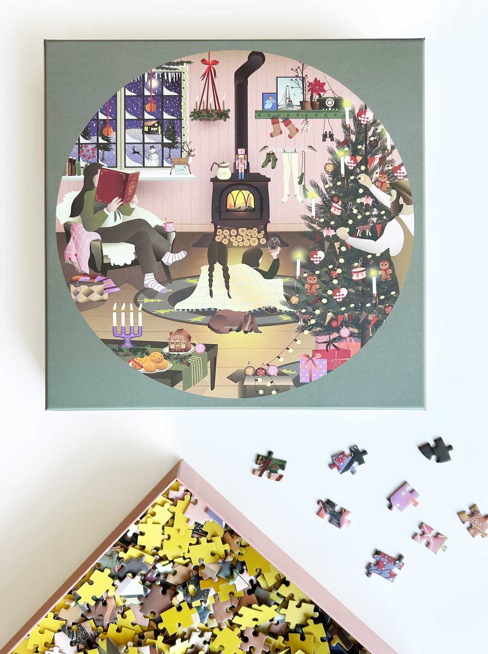 Hobby, Puzzle, Spaß, bestimmte scharfe, runde Puzzle, Weihnachten puzzle