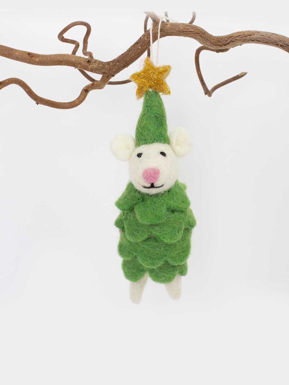 Weihnachtsdekorationen Maus in Filz von Afroart