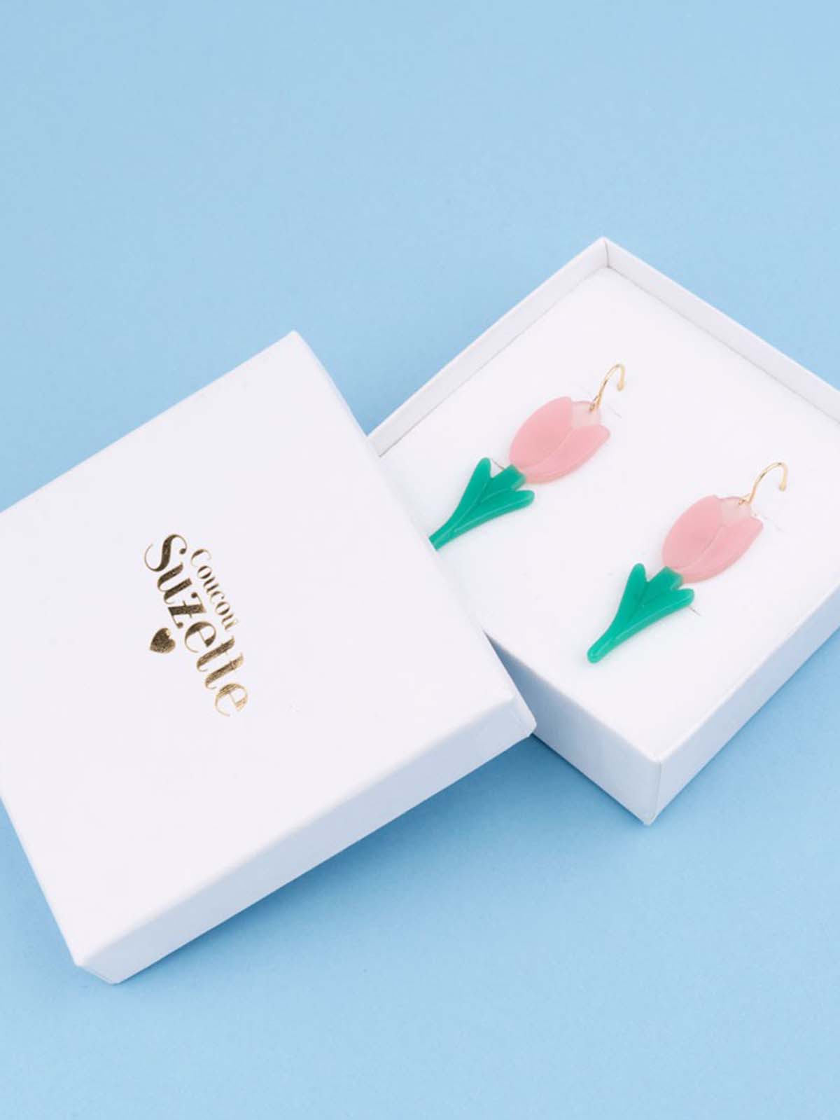 Ohrringe Tulpen in rosa