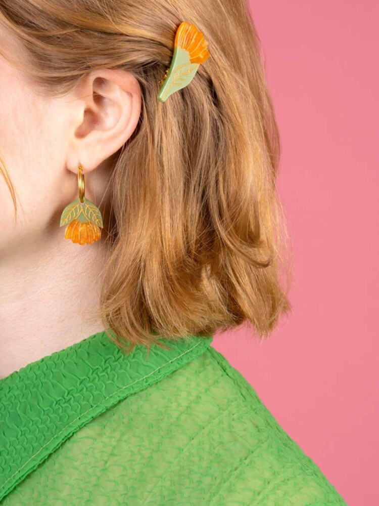 Ohrringe mit Ring in orangefarbenen Farben cu ou ou suzette