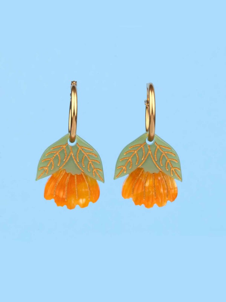 Ohrringe mit Ring in orangefarbenen Farben cu ou ou suzette
