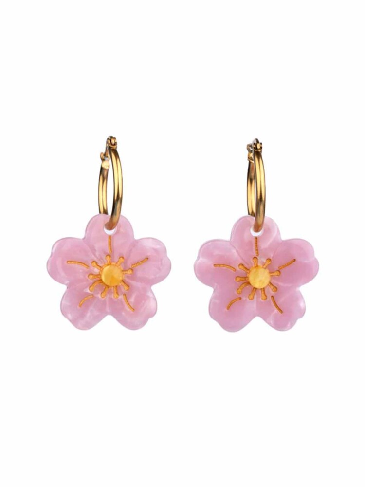 Ohrringe mit Kirschblüten in rosa Suzette