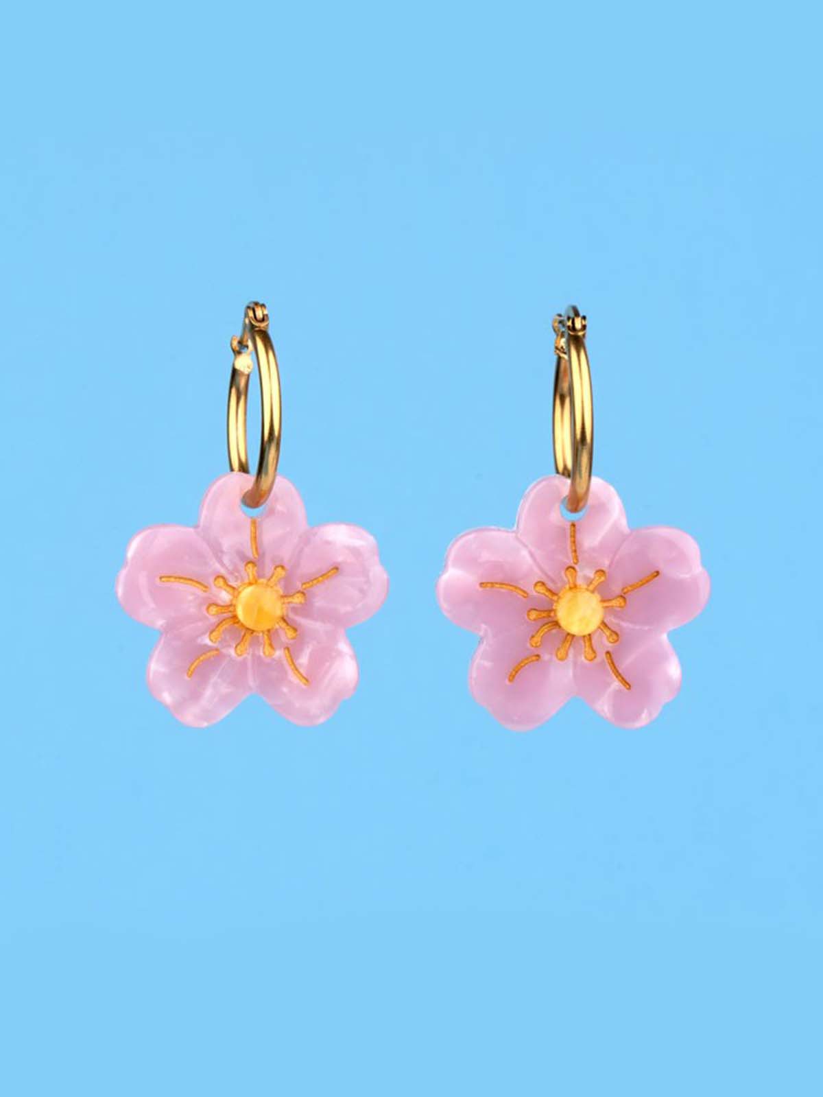 Ohrringe mit Kirschblüten in rosa Suzette