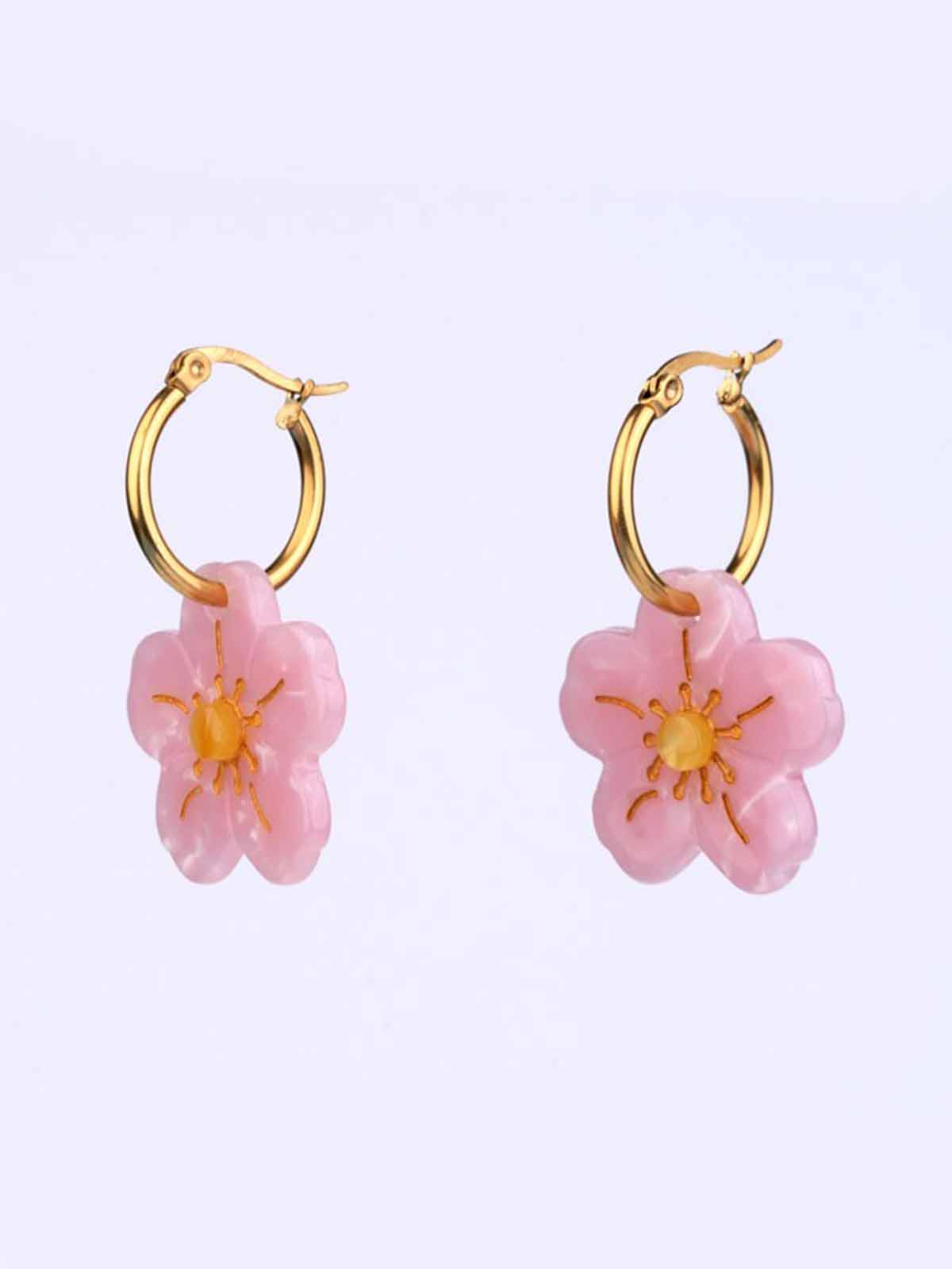 Ohrringe mit Kirschblüten in rosa Suzette
