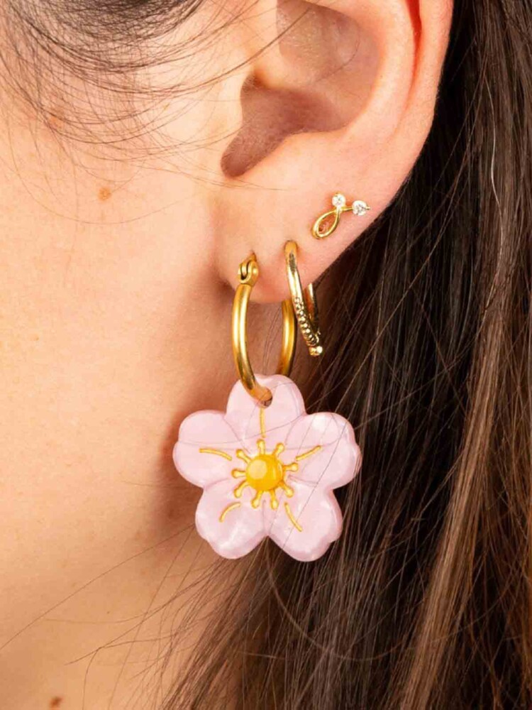 Ohrringe mit Kirschblüten in rosa Suzette