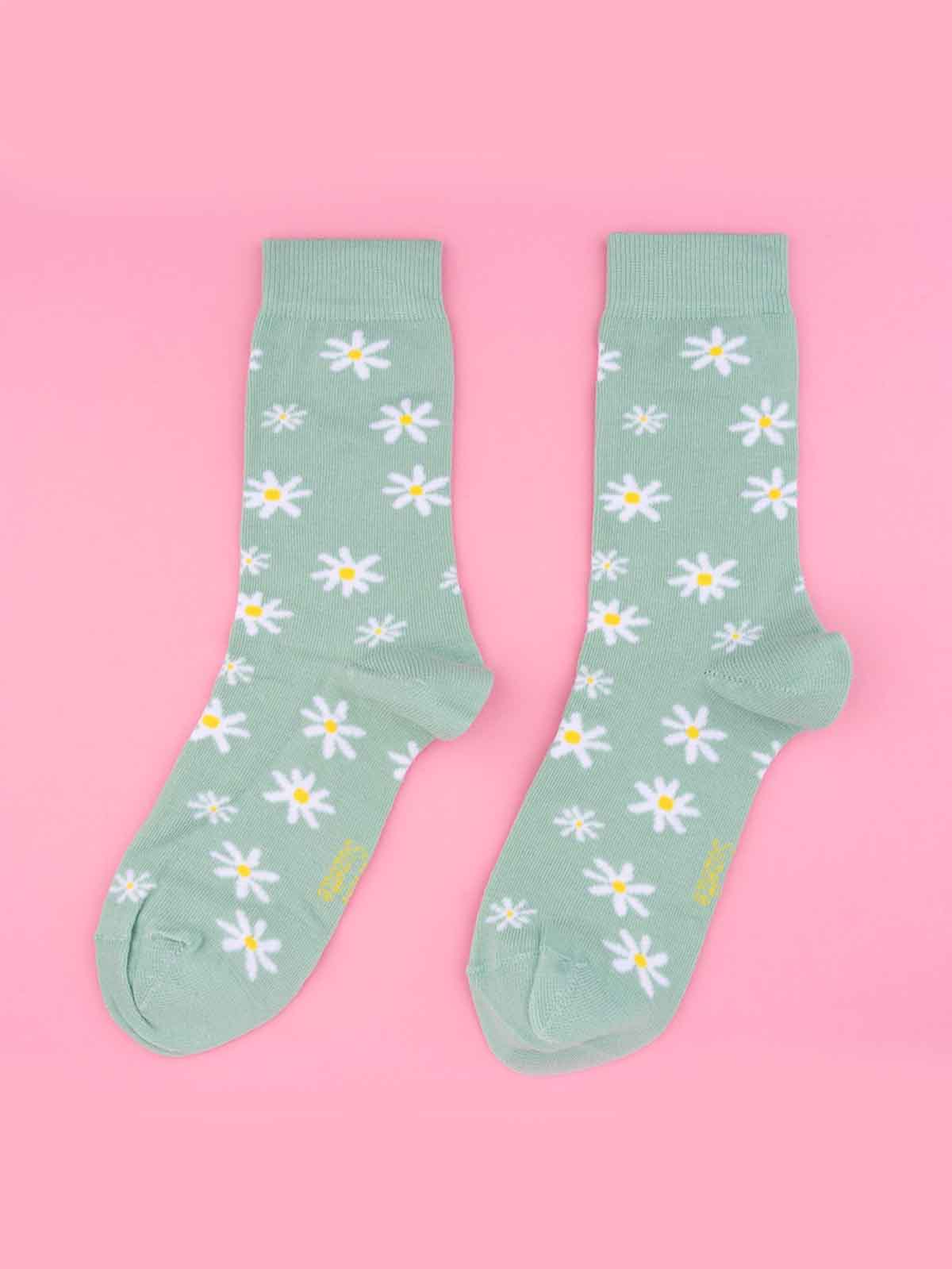 Bio-Baumwollsocken mit Margueriten