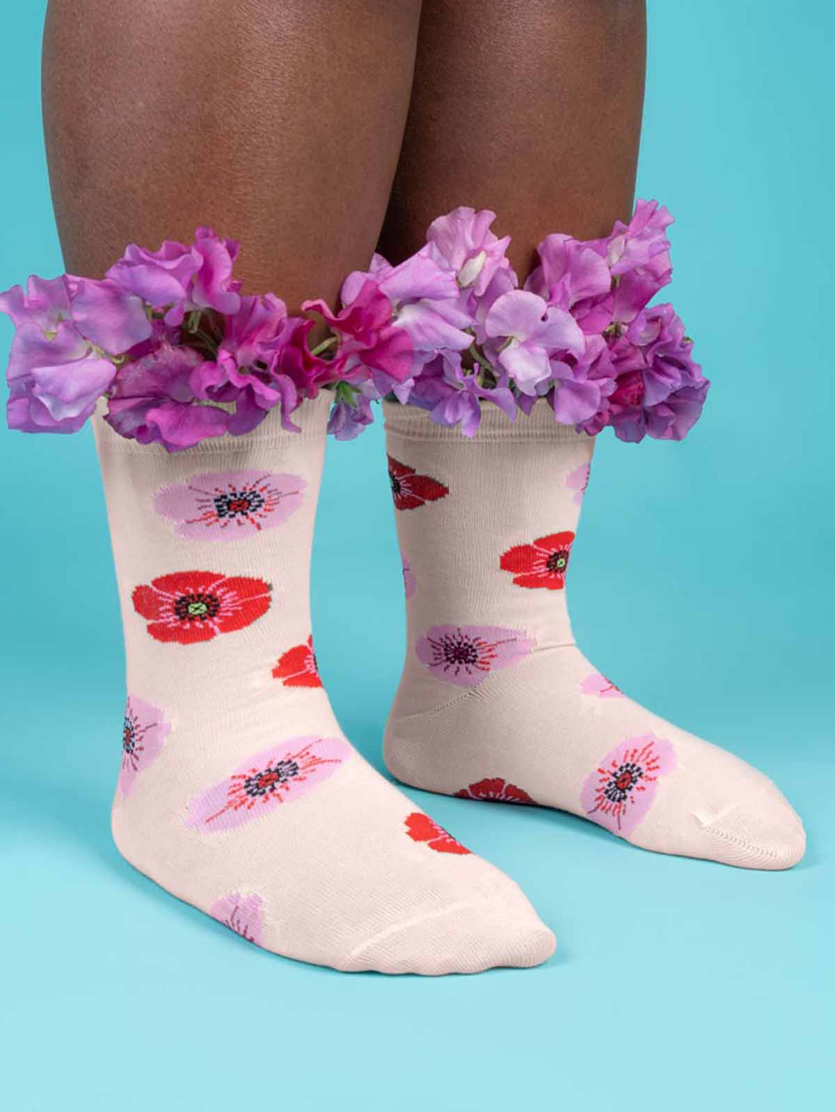 Strümpfe mit Mohn