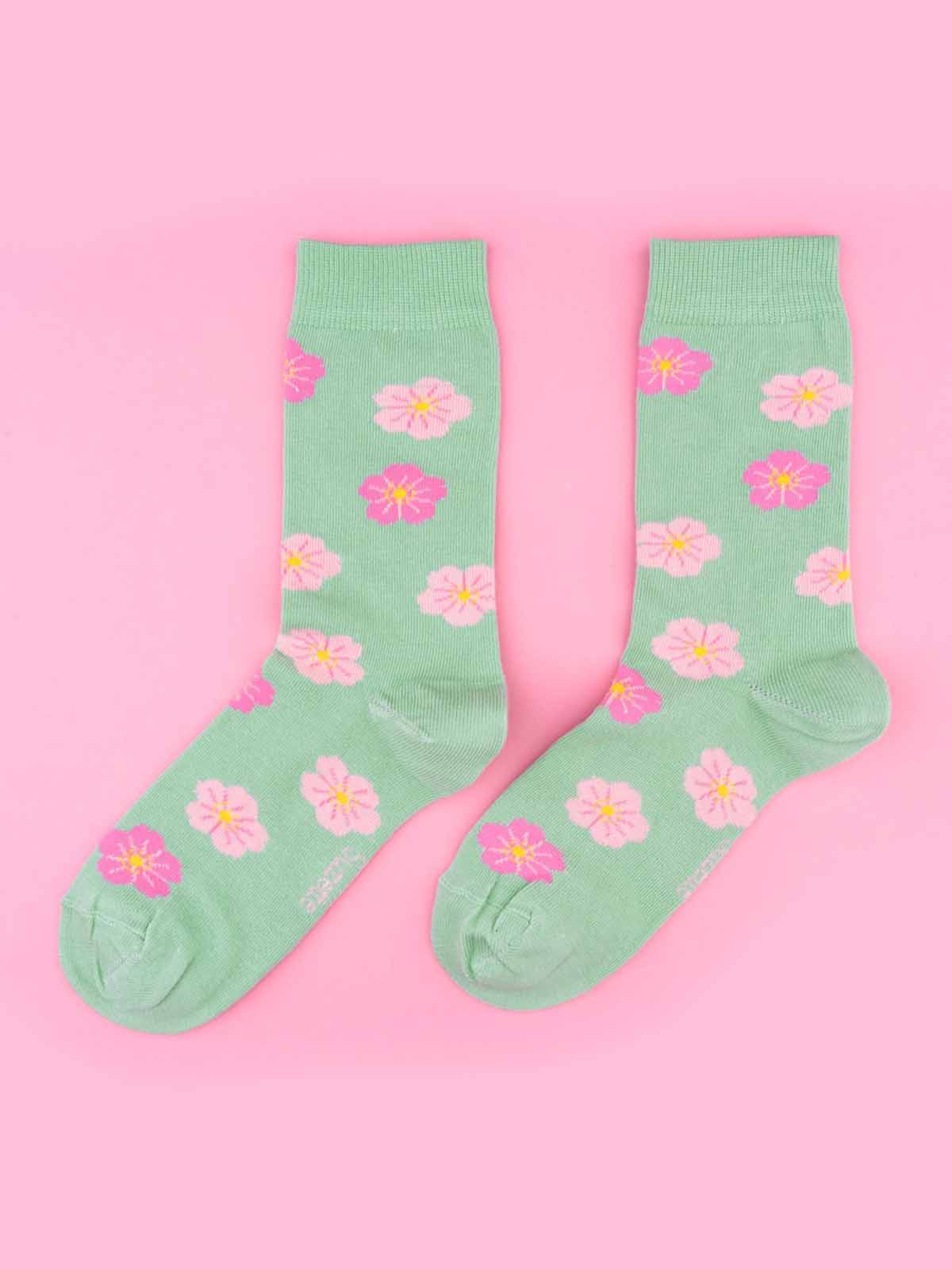Bio Baumwollsocken mit Kirschblüten
