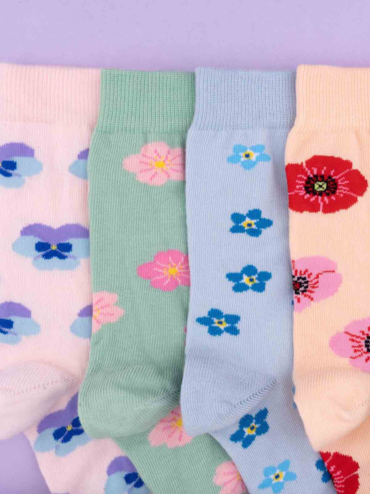 Bio-Socken aus Baumwolle mit Blumen