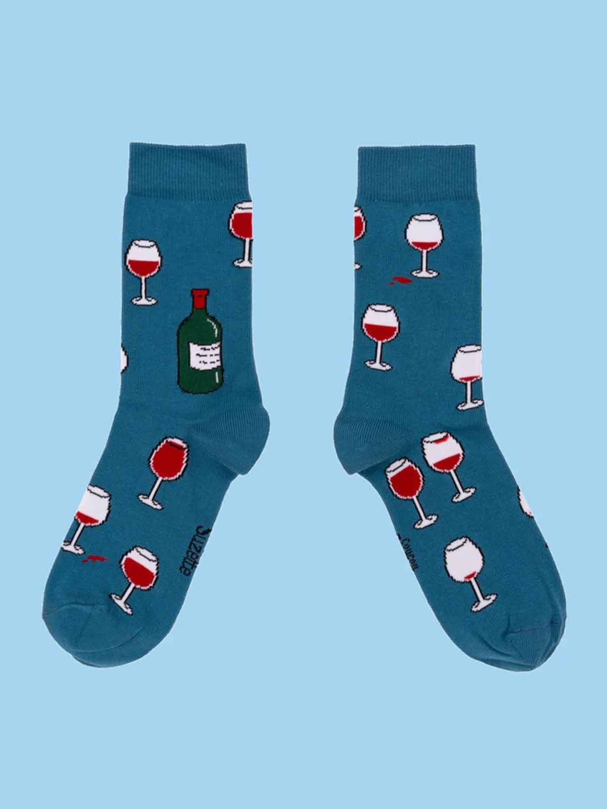 Baumwollsocken mit Weingläsern - Coucou Suzette