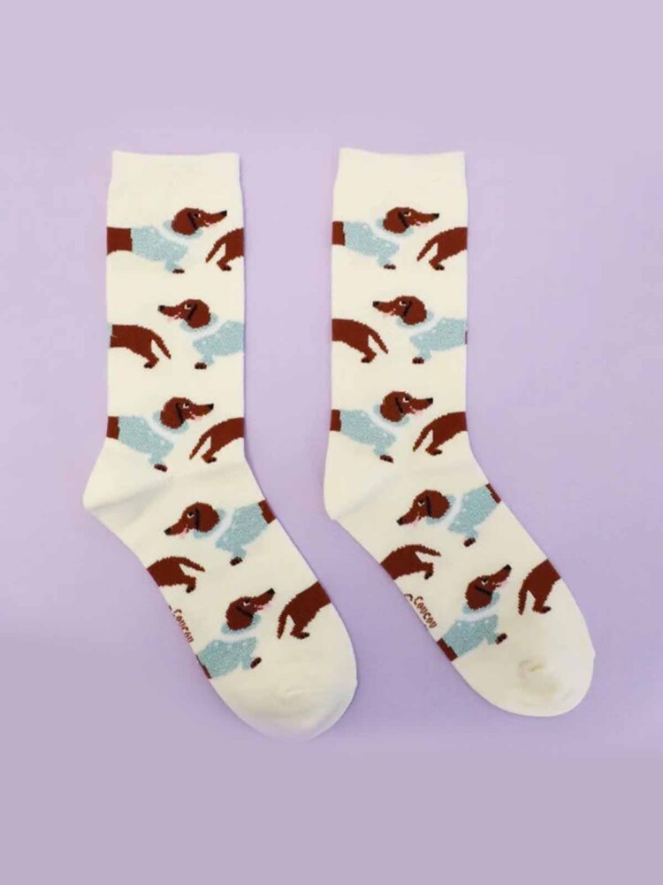 Rohe Socken mit Dackeln - Coucou Suzette