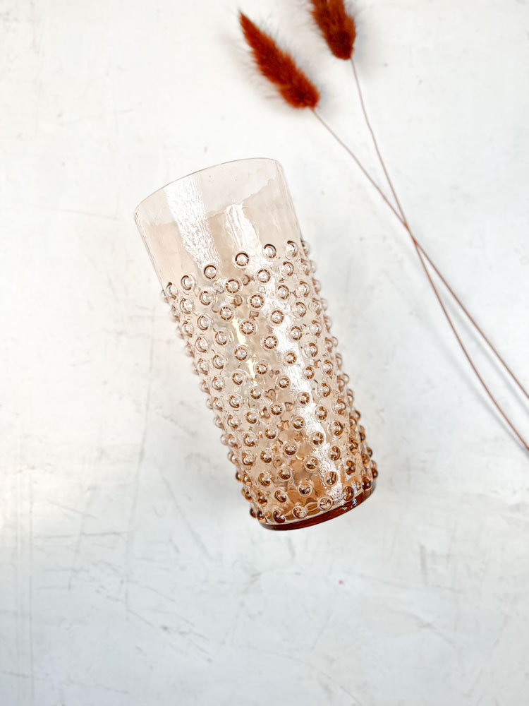 Mund geblasen langes Getränk Stachelschwein Glas neue braun