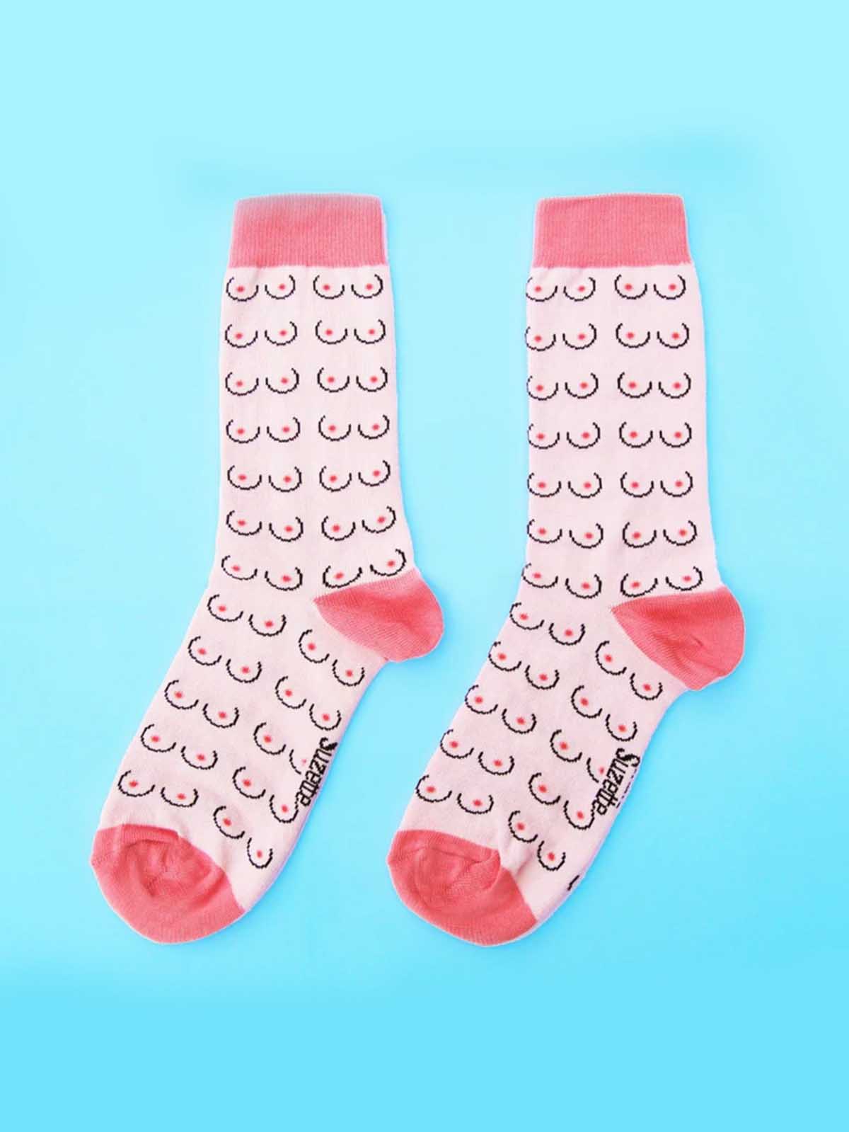 Baumwollsocken in rosa mit Brüsten - Coucou Suzette