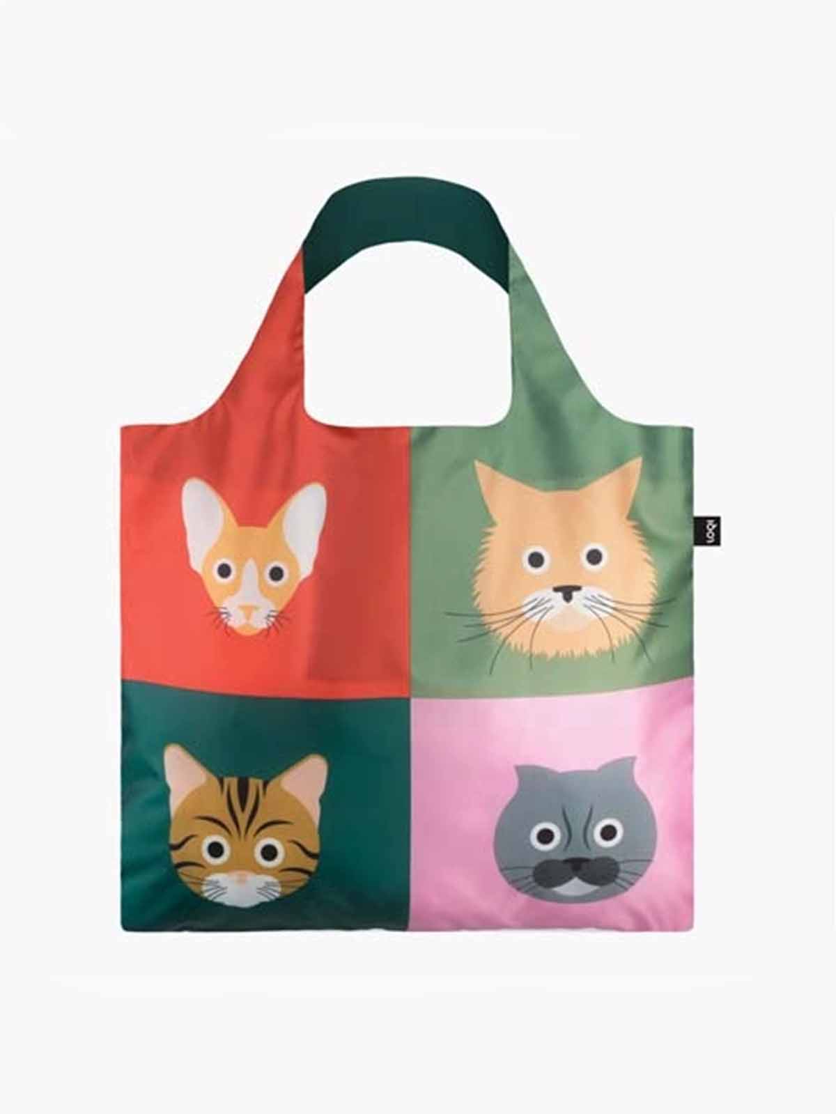 Einkaufstasche mit Katzen aus 100% recyceltem Kunststoff aus loqi