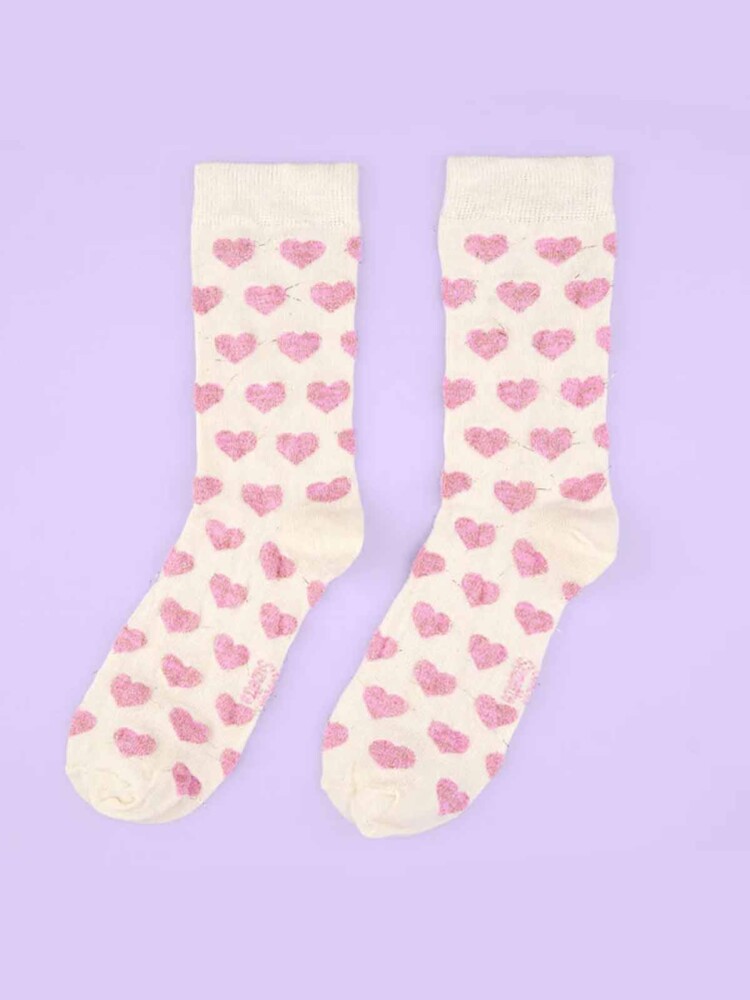 Weiße Socken - Socken mit Herzen - Coucou Suzette