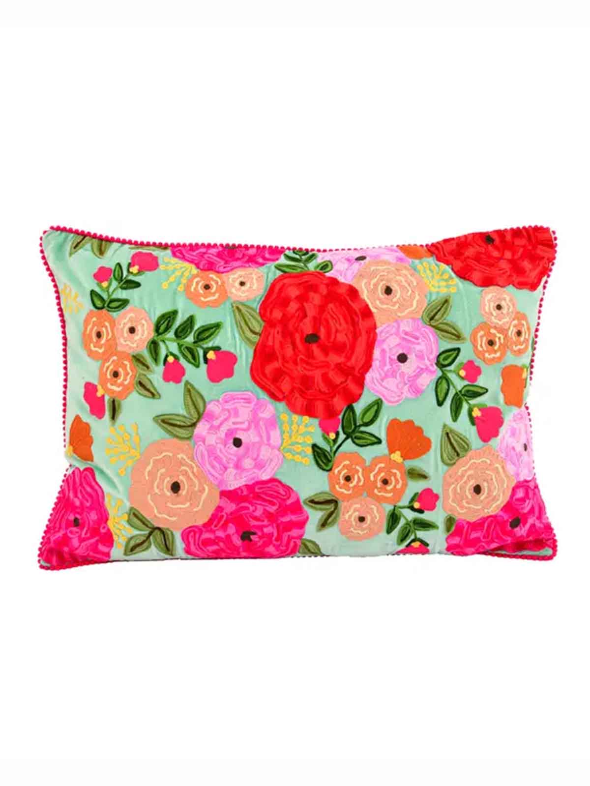Kissen 40x60 cm, Minze mit Blumen - Remix von Sofie