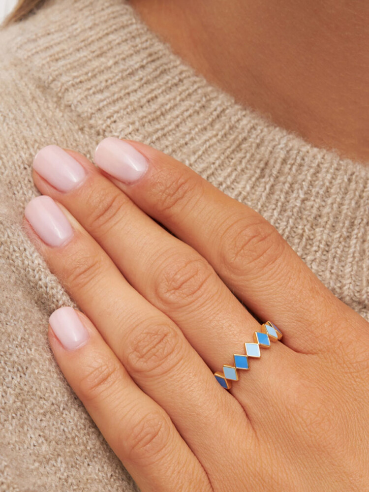 Konfetti Ring mit blauen Farben, Lulu Copenhagen, Remix von Sofia, Schmuck,