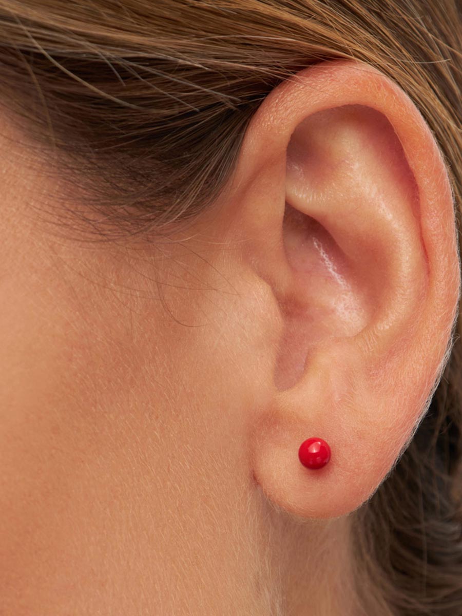 Mittelkugel, rot, Remix von Sofia, Lulu Copenhagen, Schmuck, Ohrring, Ohrstecker,