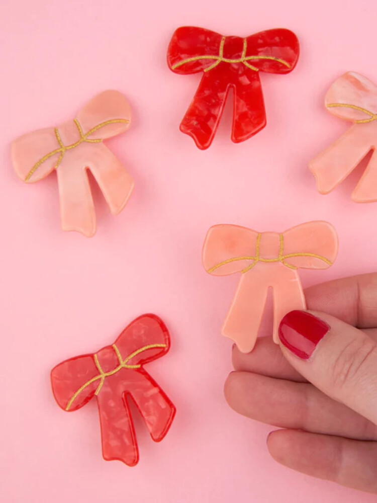 cou cou suzette Haarclip mit rosa oder roter Schleife