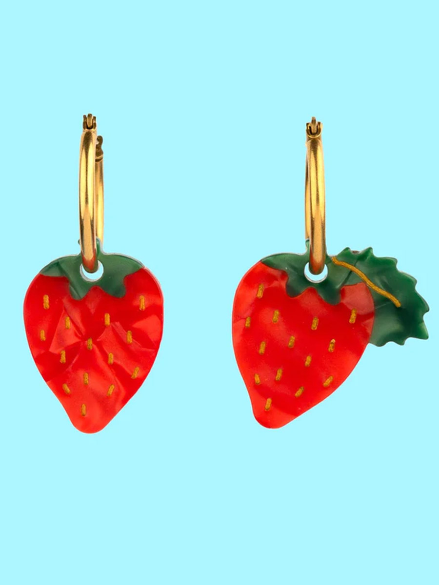 Cu Cu Suzette Ohrringe mit Erdbeeren