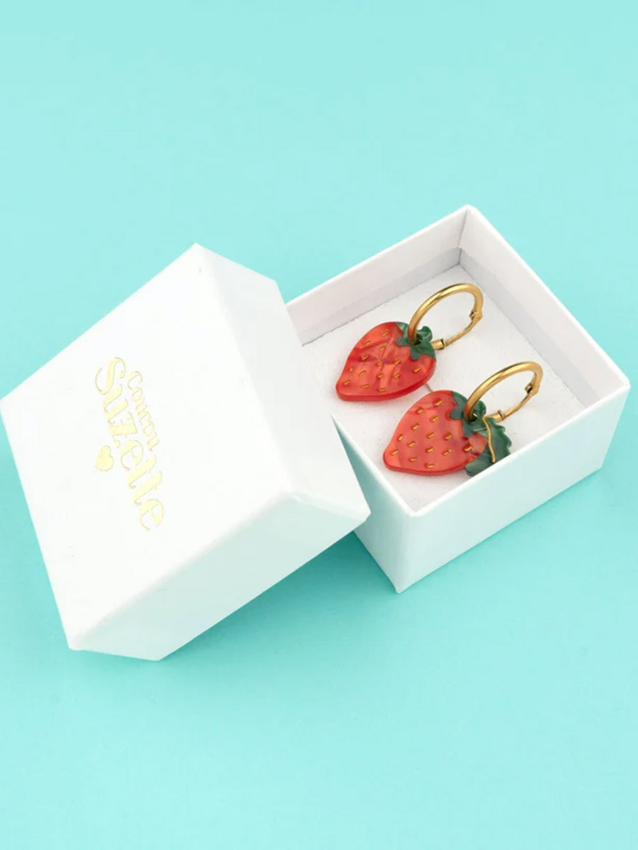 Cu Cu Suzette Ohrringe mit Erdbeeren