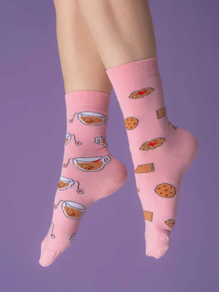 cou cou suzette baumwolle socken rosa teetime