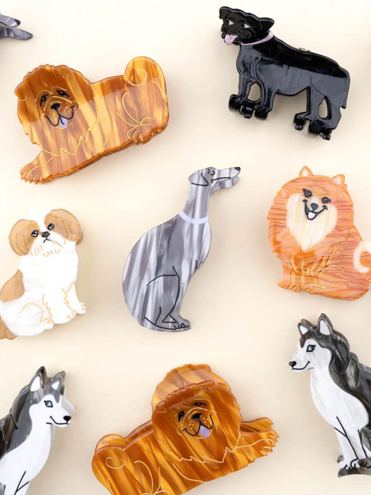 Haarzubehör, Clips mit Hunden, Hundehaarclips, Haarschmuck, Remix von Sofia, Cou Suzette, Haarclips, Haarclips.