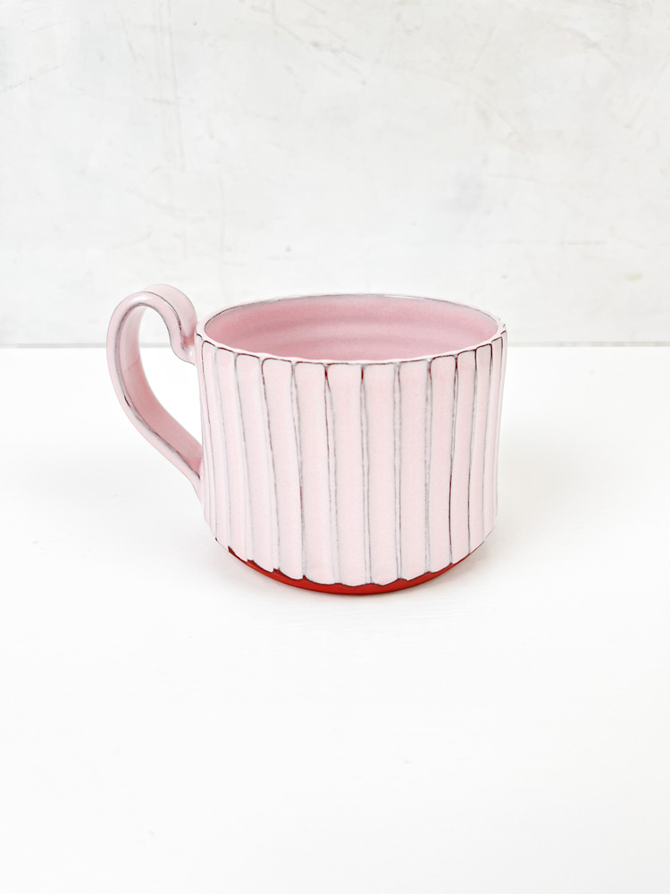 Baby rosa Keramik Tasse mit Nuten