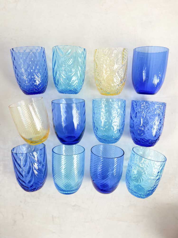 Anna von Lipa mischen und passen Glas royal blue in Wirbel, Blume, Wellenglas