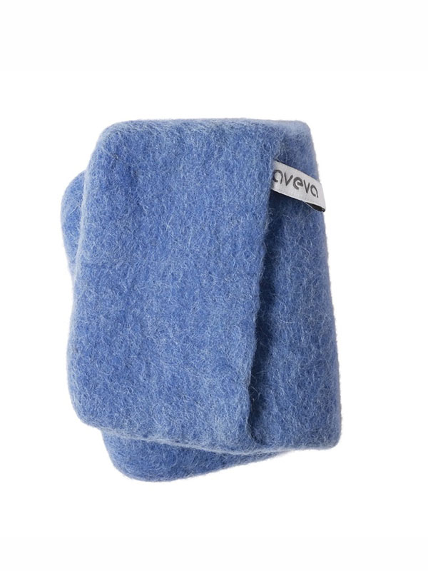 Topflappen aus Wolle von Aveva hellblau