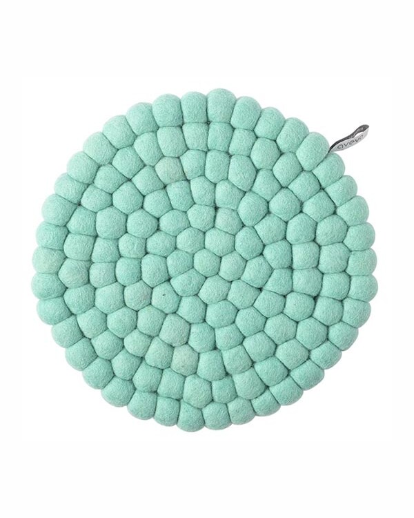 runde Tischdecke aus Wolle aus Aveva in Minze