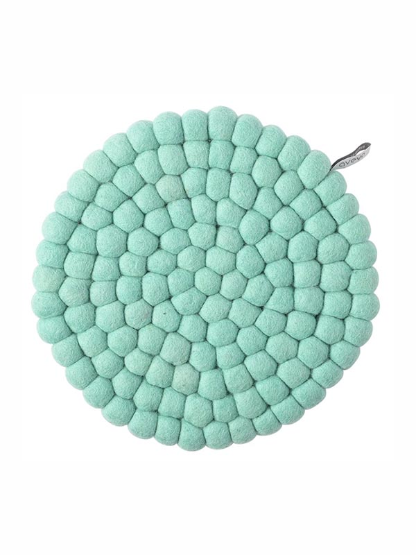 runde Tischdecke aus Wolle aus Aveva in Minze